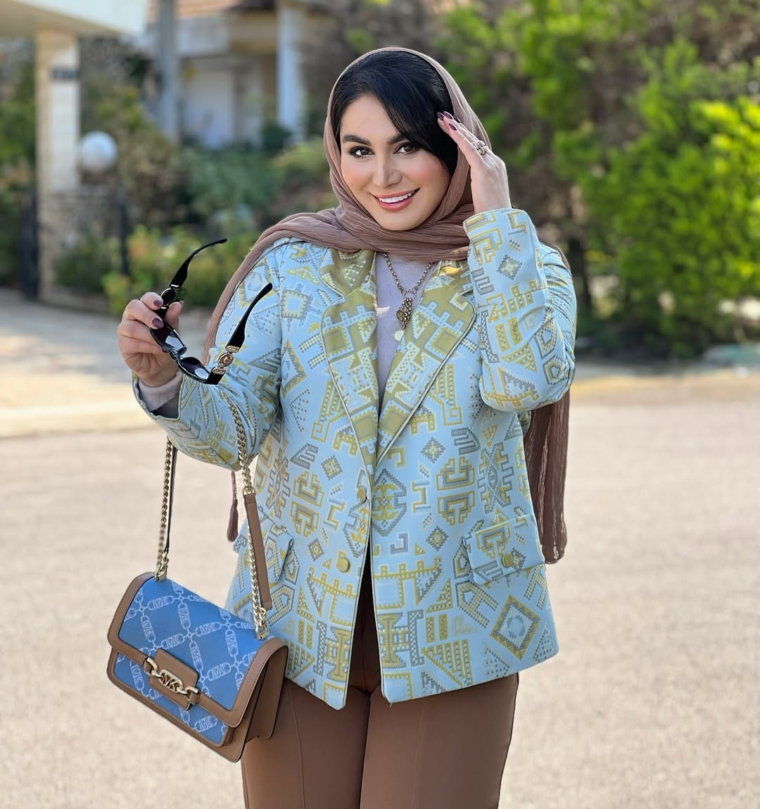 کت زنانه ژاكارد كره مدل آبرنگ