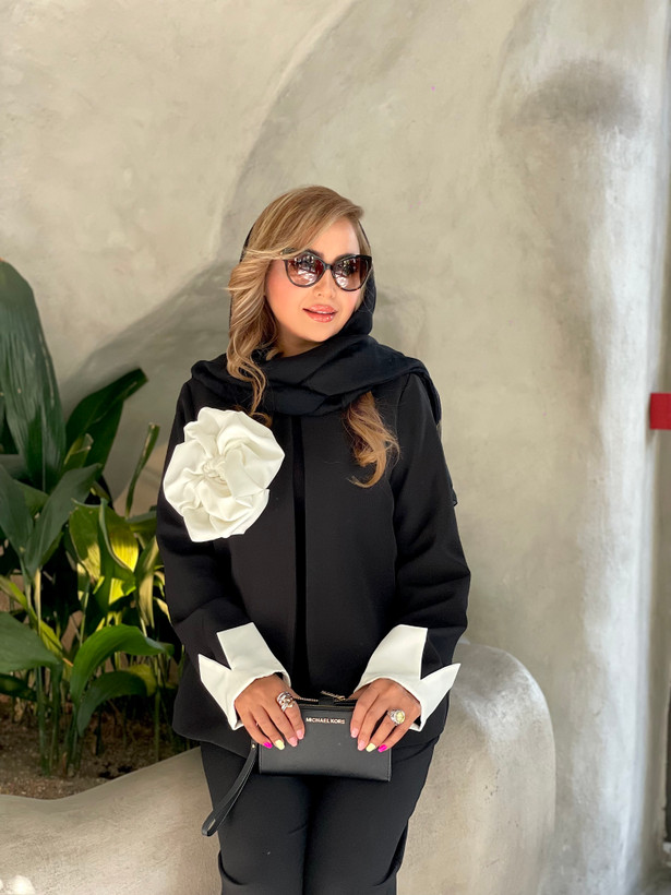 کت زنانه كرپ مازراتي گل دار
